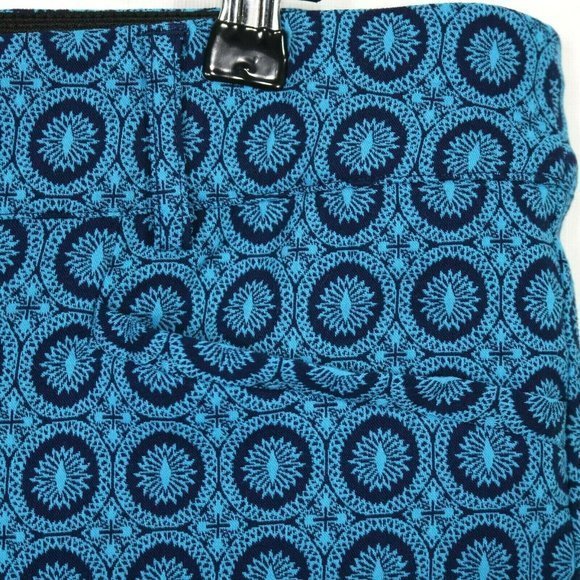 Lane Bryant Ashley Crop Pants Curvy Blue Teal‎ Jacquard Stretch 20 - Picture 8 of 12
